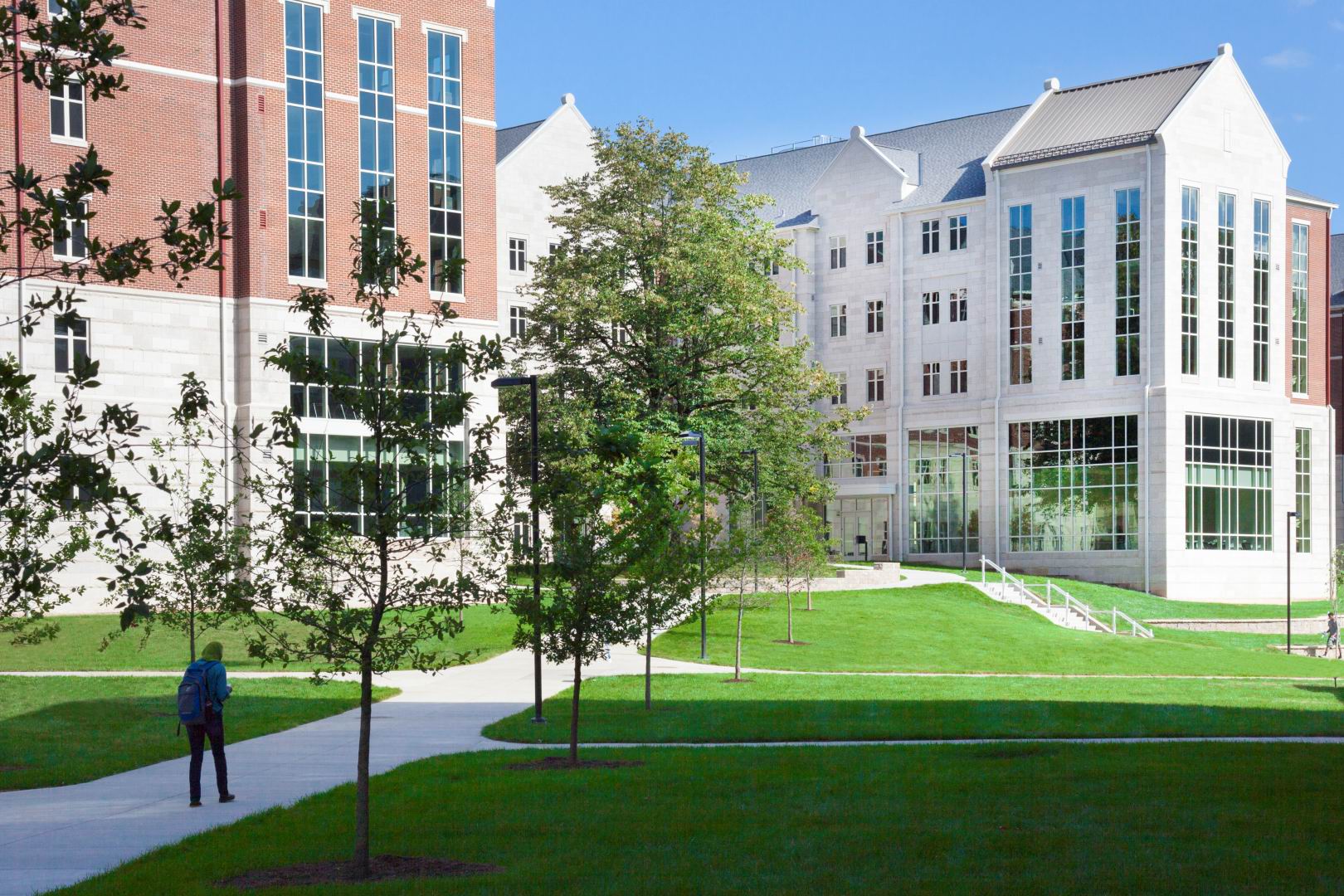 Student walkways into the Woodland Glen Complex and Courtyard